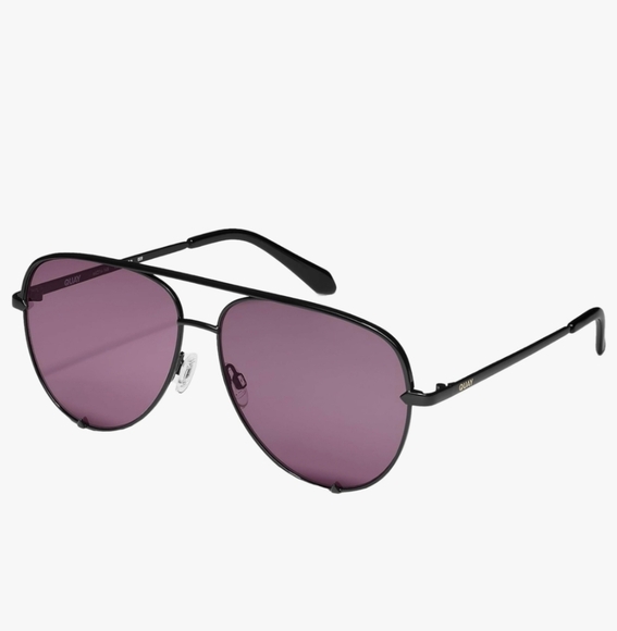 Quay‎ High Key Black frame purple Amethyst Lenses Aviator sunglasses new - Picture 2 of 3